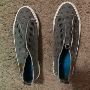 Blowfish Gray Star Canvas Slip-On Flats